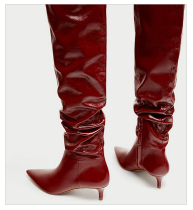 zara slouchy heeled leather boots
