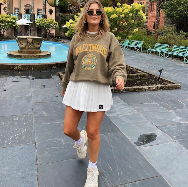 White Pleated Tennis Skirt Outfits